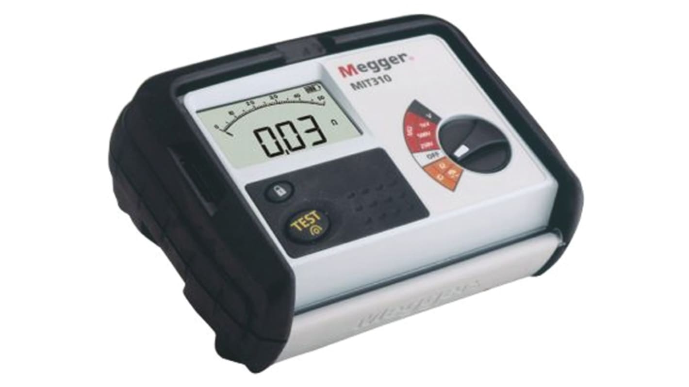 Megger MIT310 Insulation & Continuity Tester, 250V Min, 1000V dc Max, 999MΩ Max, CAT III 600V - RS Calibration