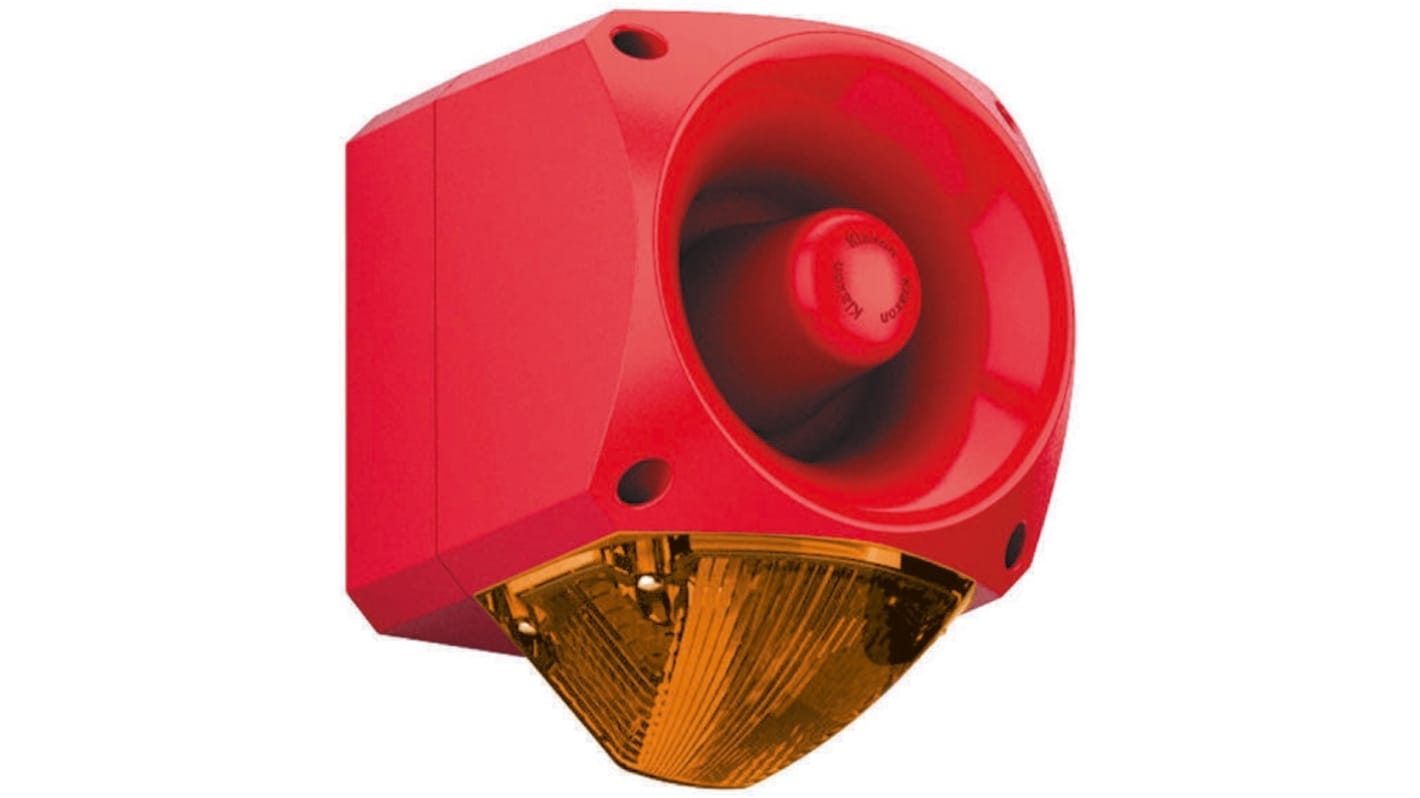 Klaxon Nexus Series Amber Sounder Beacon, 10 → 60 V dc, Wall Mount, 110dB at 1 Metre