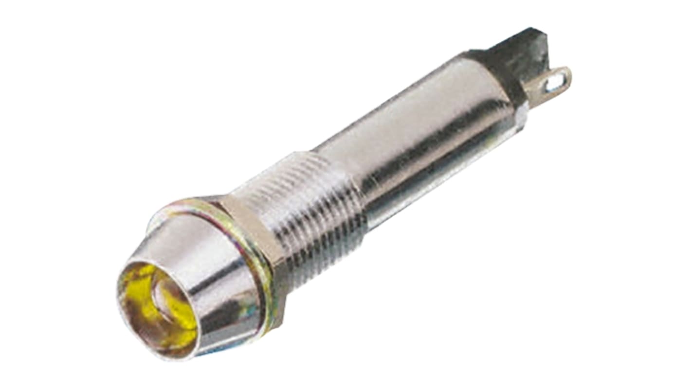 Dialight 表示灯, 12V dc, 黄, 実装ホールサイズ:9mm, 609-2312-130F