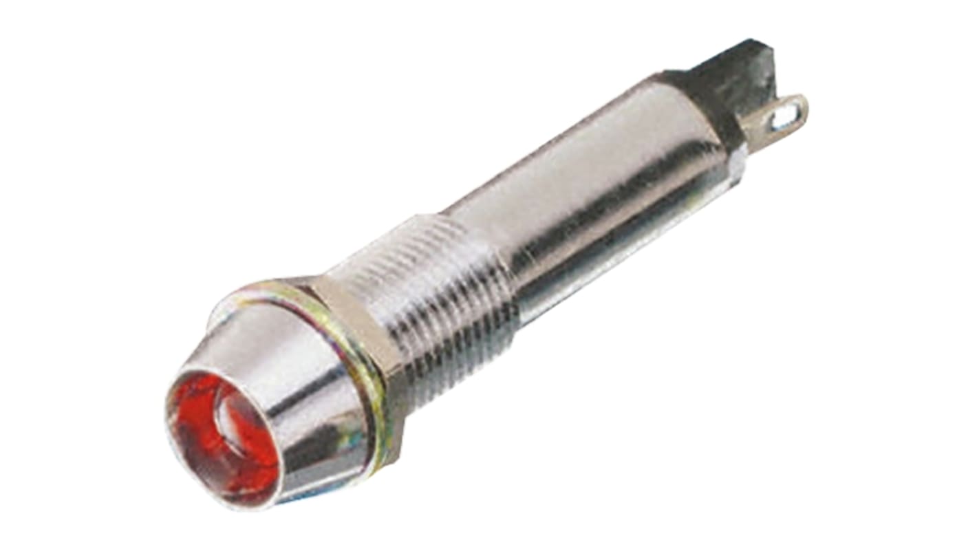 Indikátor 9mm Zapuštěný barva Červená, typ žárovky: LED Pájecí plíšek, 24V dc Dialight