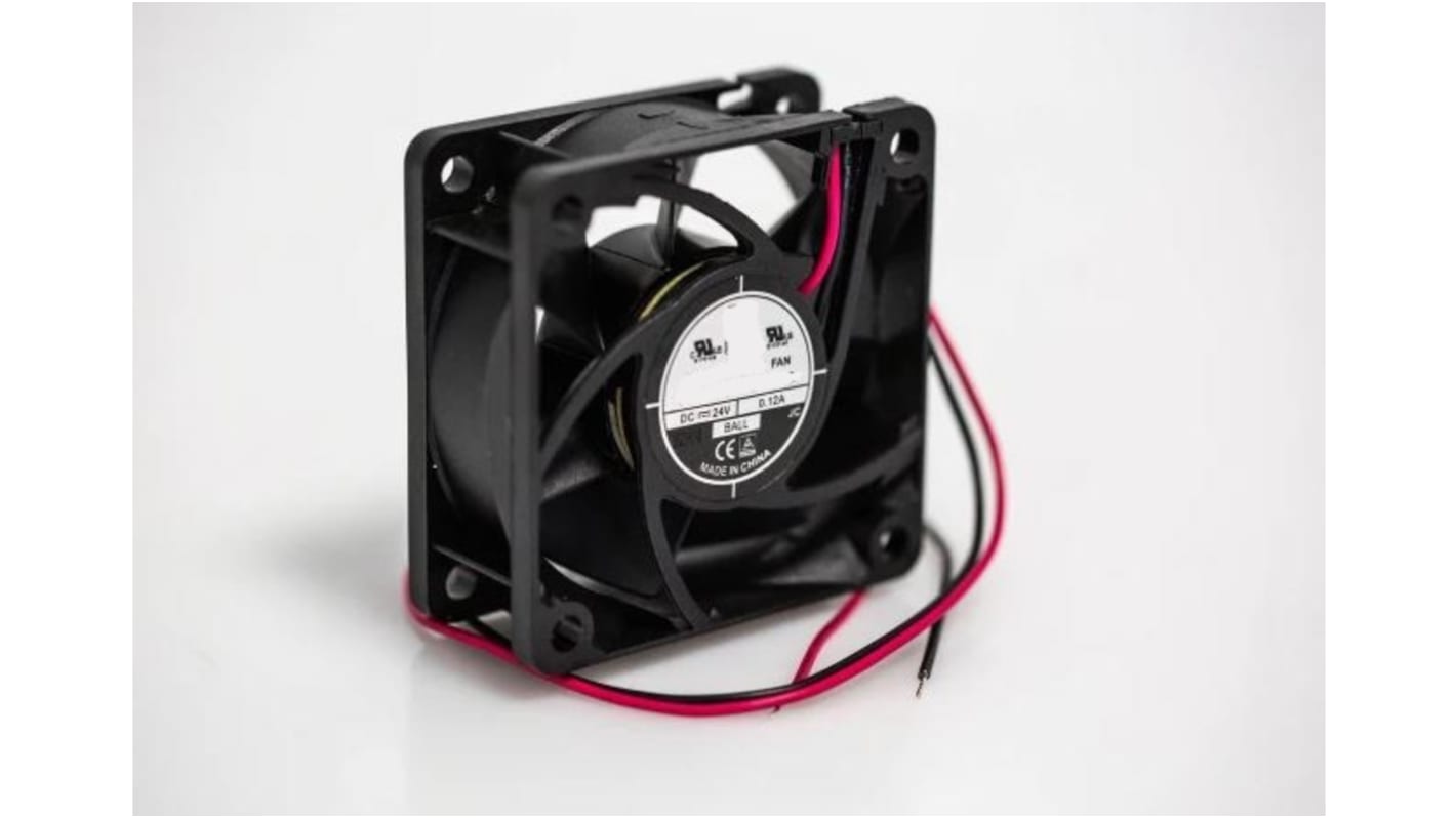 RS PRO Axial Fan, 24 V dc, DC Operation, 40.8m³/h, 3.5W, 120mA Max, 60 x 60 x 25mm