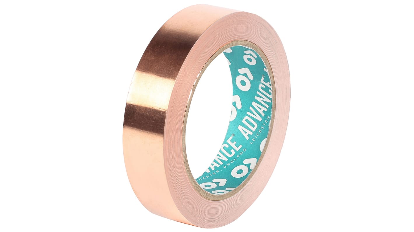 Advance Tapes AT525 Metallband Kupferband nichtleitend, Stärke 0.035mm, 19mm x 33m, -20°C bis +155°C, Haftung 4,5 N/cm