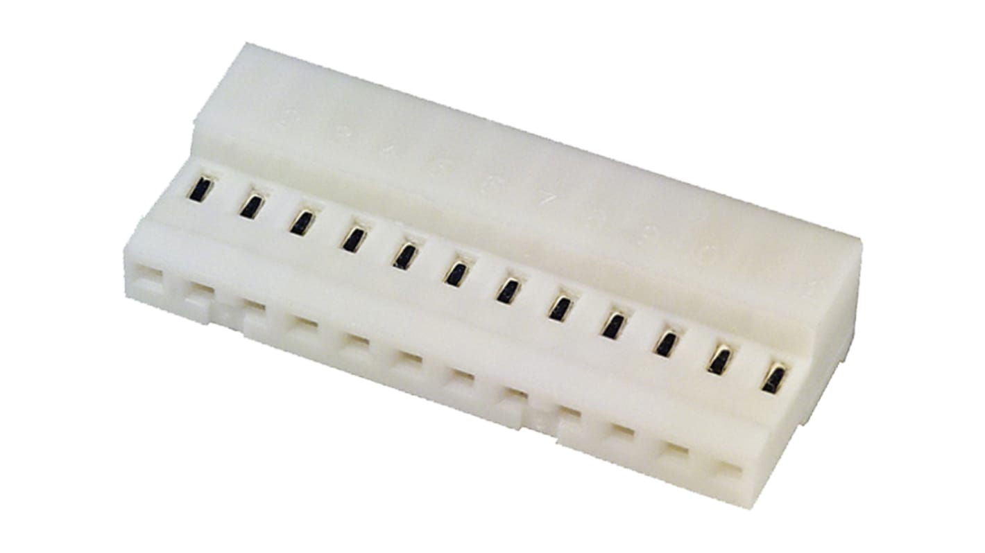 Connecteur IDC TE Connectivity Femelle, 12 contacts, 1 rangée, pas 2.54mm, Montage sur câble, série MTA-100