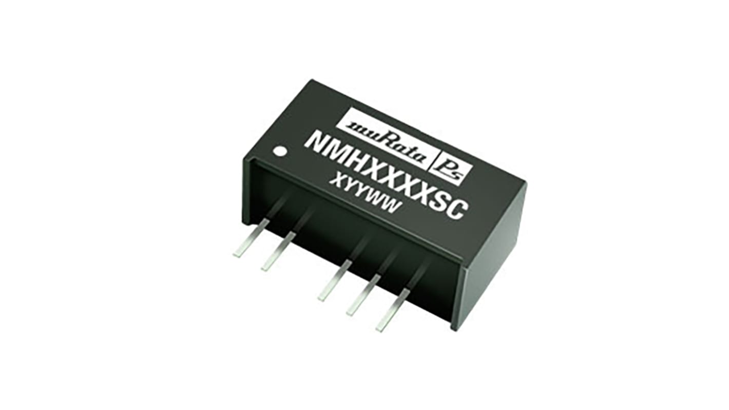 Murata Power Solutions NMH DC-DC Converter, ±5V dc/ ±200mA Output, 4.5 → 5.5 V dc Input, 2W, Through Hole, +85°C