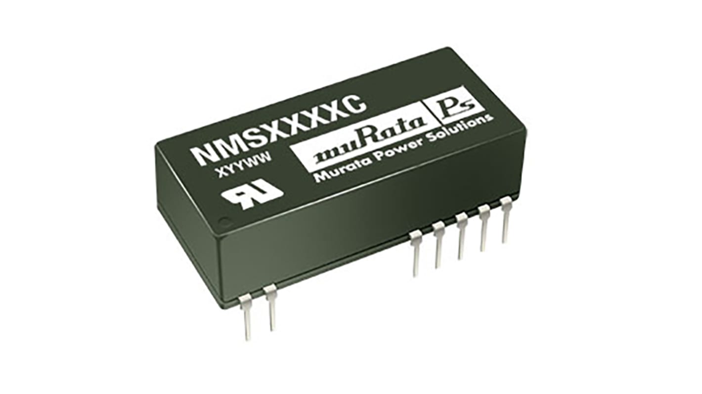 Murata Power Solutions NMS DC-DC Converter, ±15V dc/ ±67mA Output, 4.5 → 5.5 V dc Input, 2W, Through Hole, +70°C