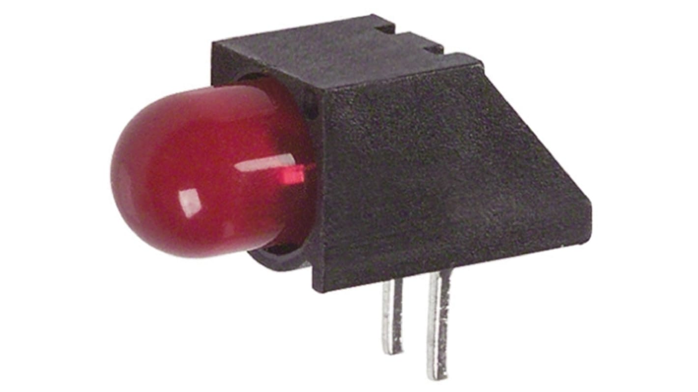 Indicatore LED per PCB Rosso Dialight, 60 °, 1 LEDs, Right-angle, 7,5 V, Montaggio con foro passante