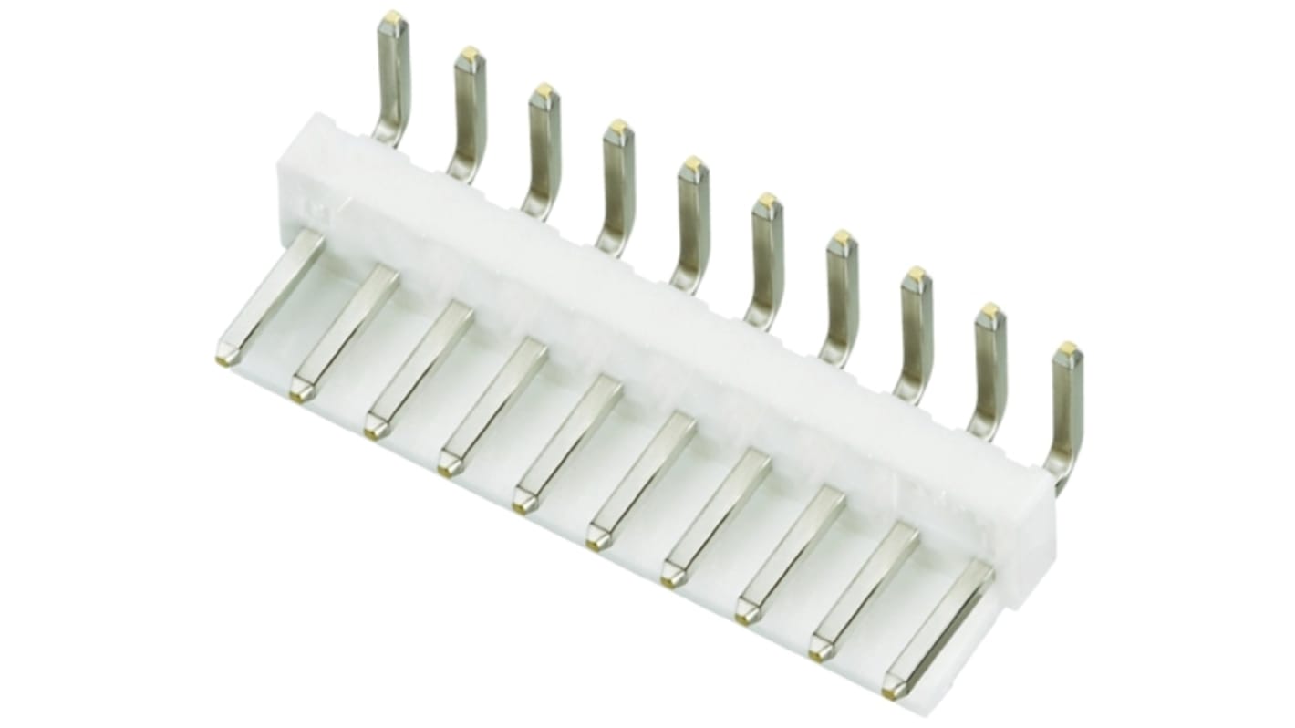 JST VH Series Right Angle Through Hole PCB Header, 10 Contact(s), 3.96mm Pitch, 1 Row(s), Shrouded