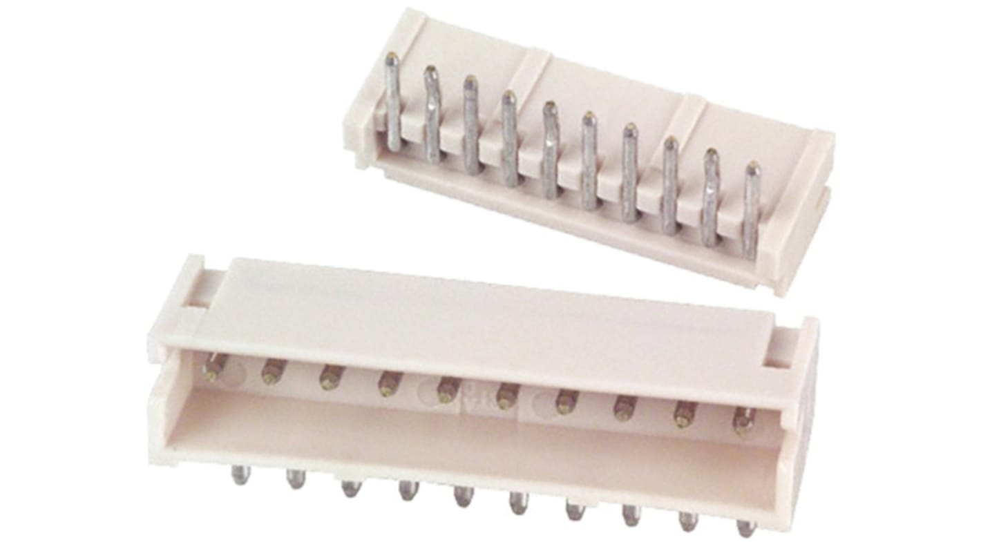JST ZH Leiterplatten-Stiftleiste gewinkelt, 10-polig / 1-reihig, Raster 1.5mm, Kabel-Platine, Lötanschluss-Anschluss,