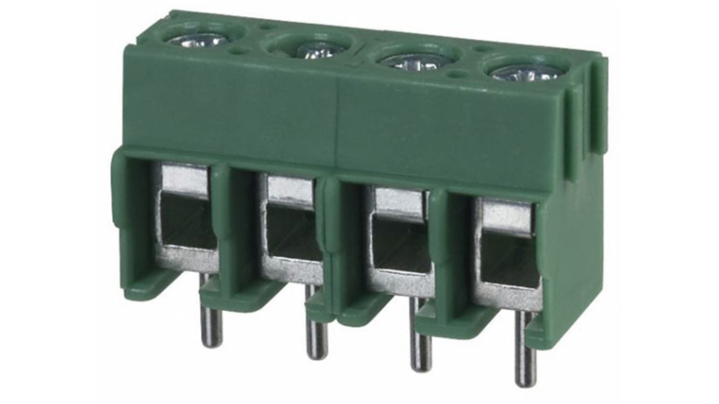 Phoenix Contact PT 1.5/4-5.0-H Series PCB Terminal Block, 5mm Pitch, Through Hole Mount, Screw Termination