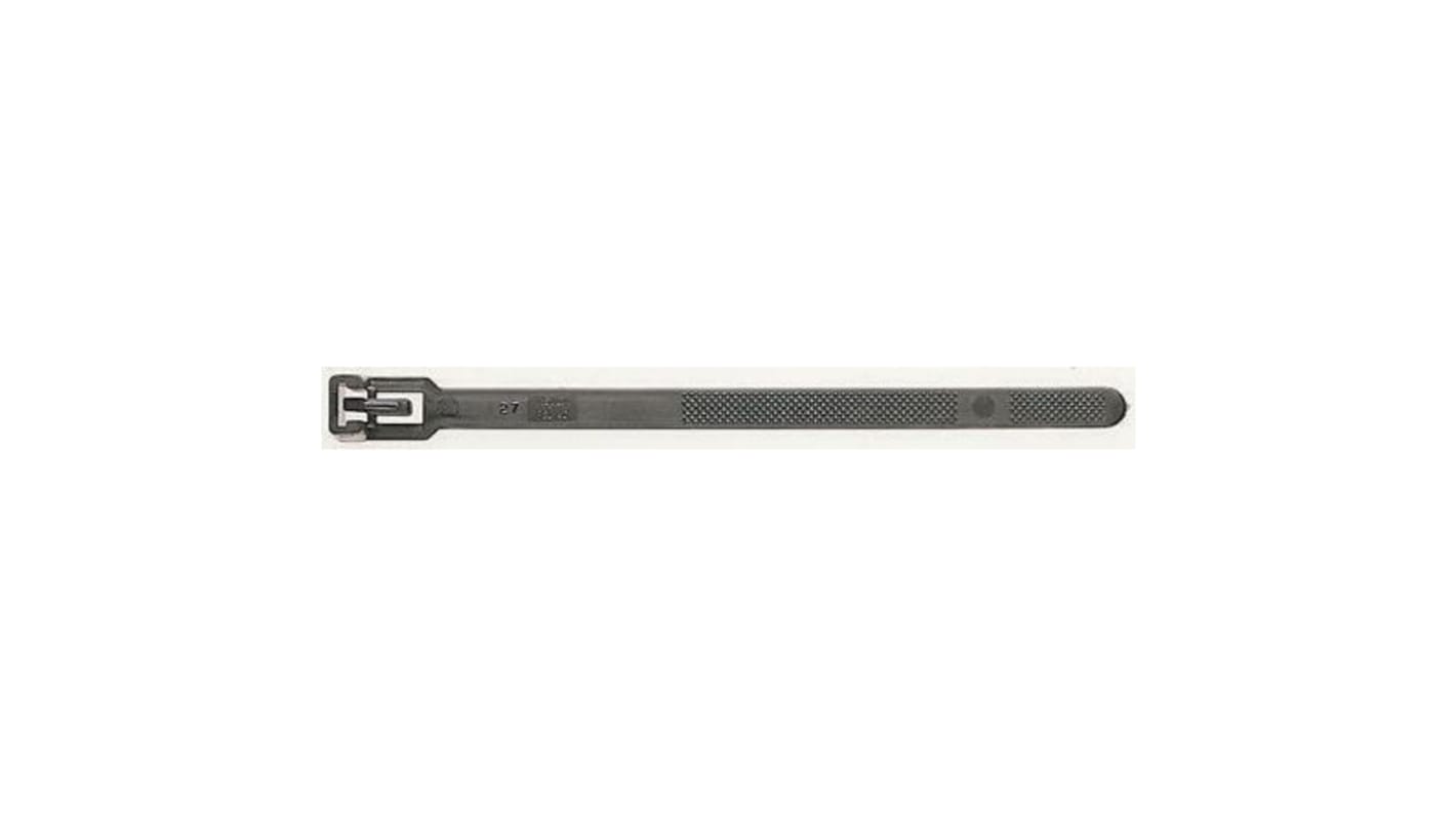 HellermannTyton Cable Tie, Releasable, 770mm x 8.9 mm, Black Polyamide 6.6 (PA66), Pk-50