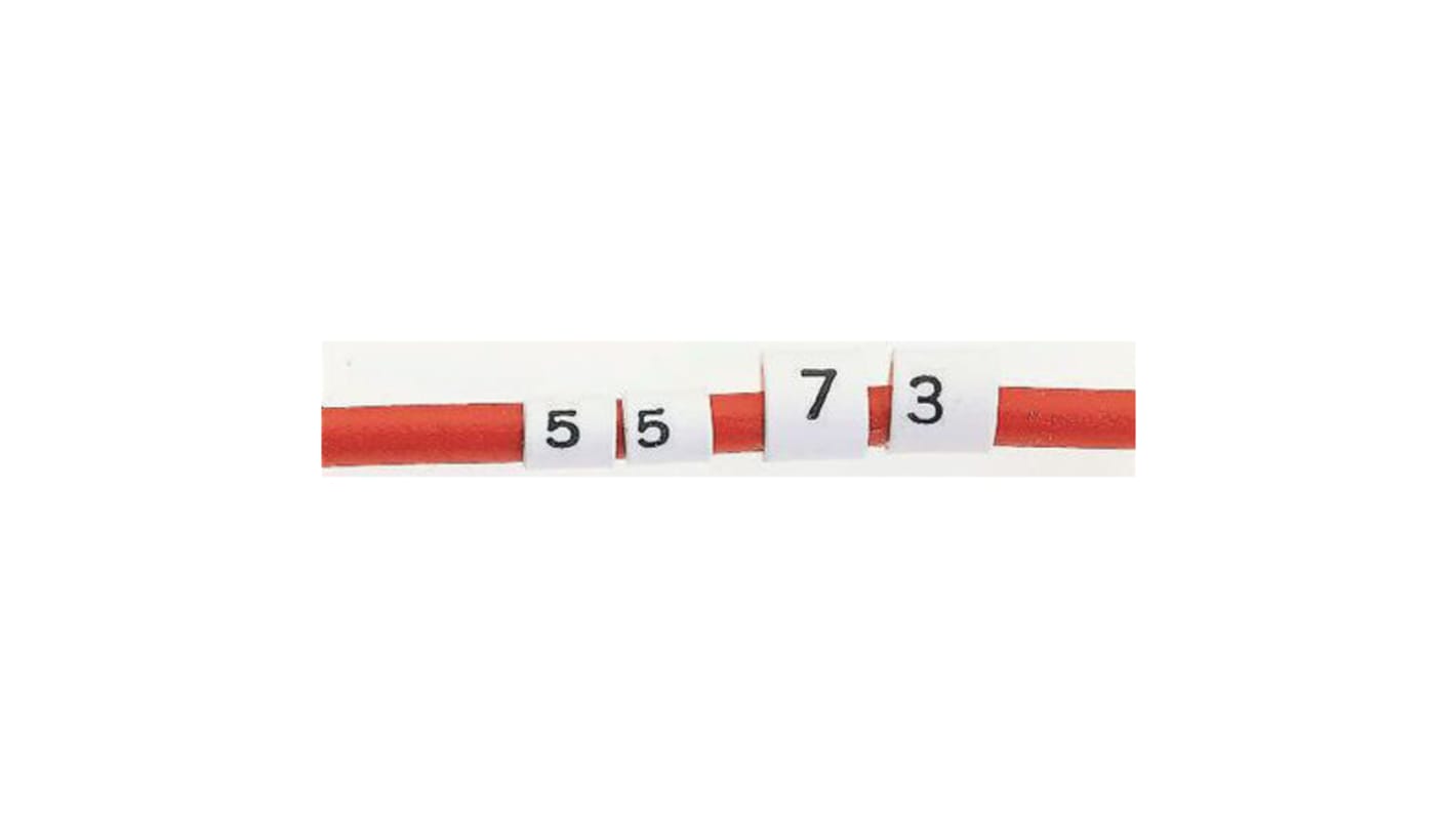 TE Connectivity Heat Shrink Cable Markers, White, Pre-printed "G", 1 → 3mm Cable