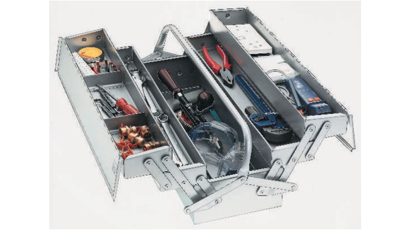 RS PRO Steel Tool Box, 430 x 205 x 205mm RS
