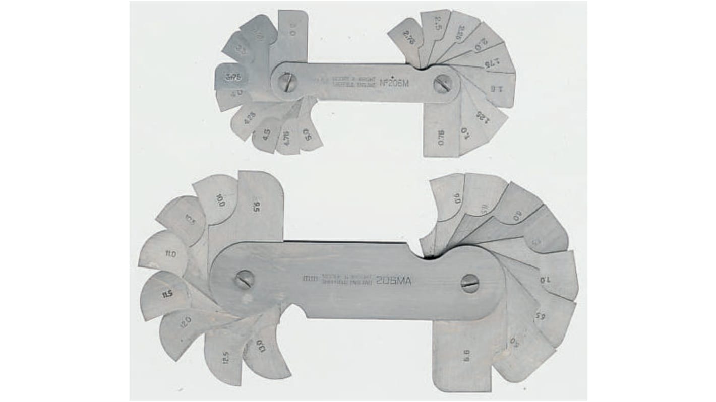 206 RS Moore & Wright Radius & Contour Gauge Imperial 16 Blades 1