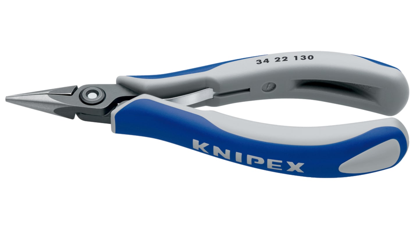 Knipex 34 22 Elektronikzange, Spitzzange / Backen 23mm, gebogen 131 mm