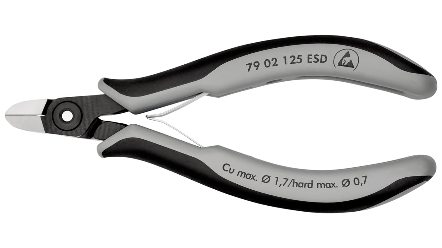 Pinces coupantes latérales Knipex 79 02 125 ESD 125 mm, capacité 1,7mm ESD