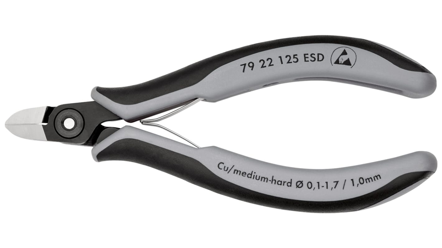 Pinces coupantes latérales Knipex 79 22 125 ESD 125 mm, capacité 1,7mm ESD