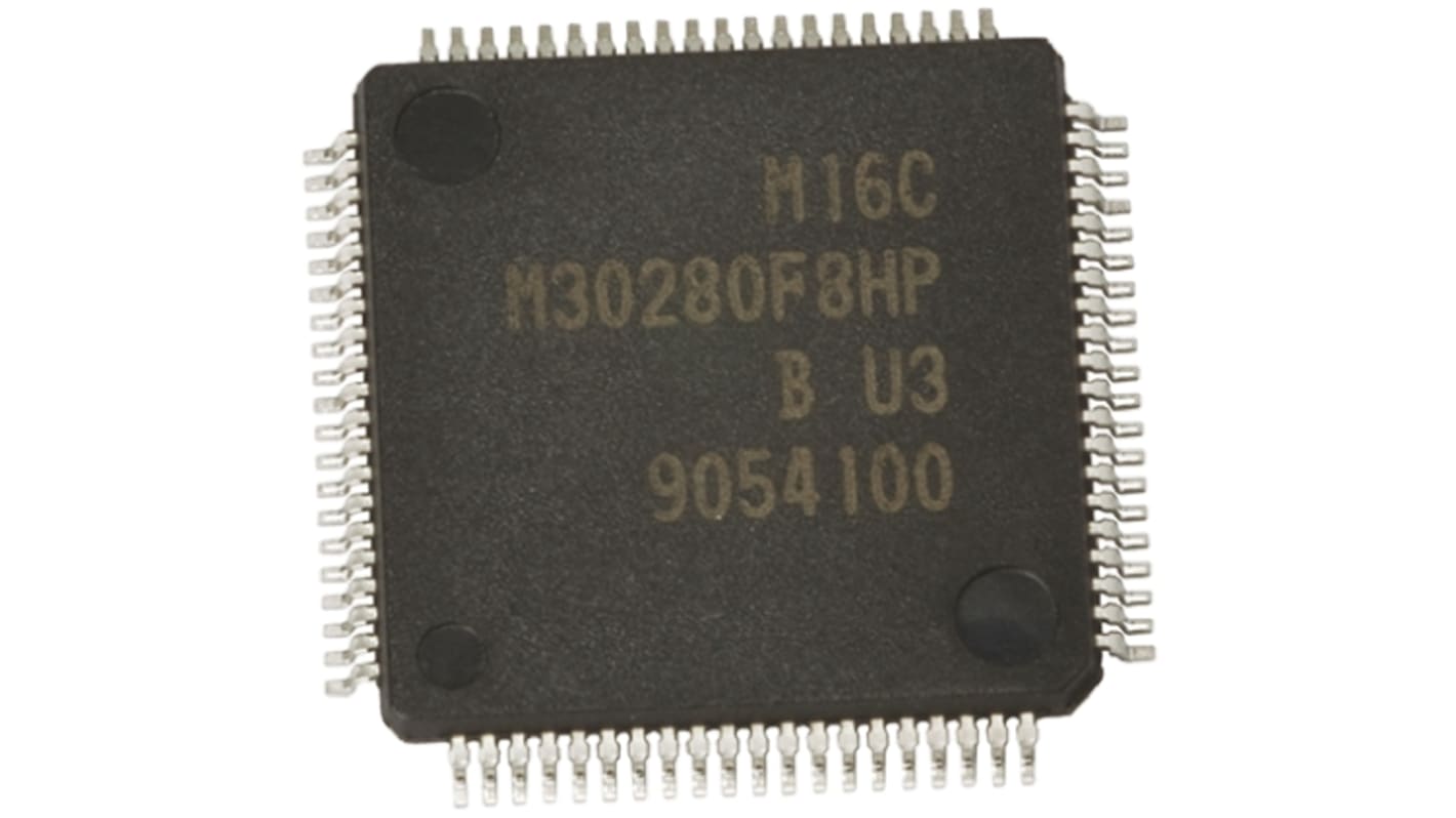 Renesas Electronics R5F212DCSNFP, 16bit R8C/2D Microcontroller, R8C, 20MHz, 128 kB, 2 kB Flash, 80-Pin LQFP