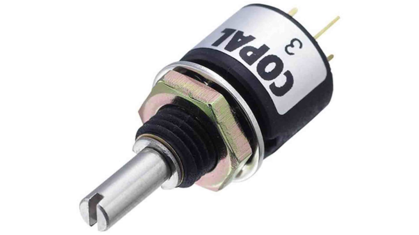 Nidec Components 5kΩ Rotary Conductive Plastic Potentiometer Through Hole, JC10-000-502N