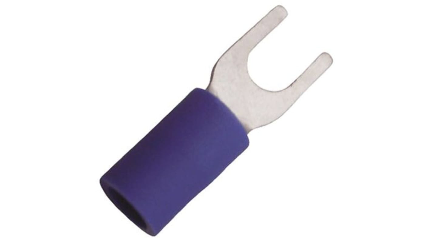 JST Crimp Spade Connector, 1mm² to 2.6mm², 16AWG to 14AWG, 3.5mm Stud Size Vinyl, Blue