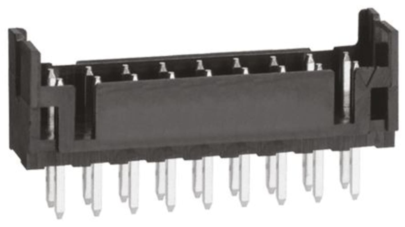 Hirose DF11 Series Straight Through Hole PCB Header, 18 Contact(s), 2.0mm Pitch, 2 Row(s), Shrouded