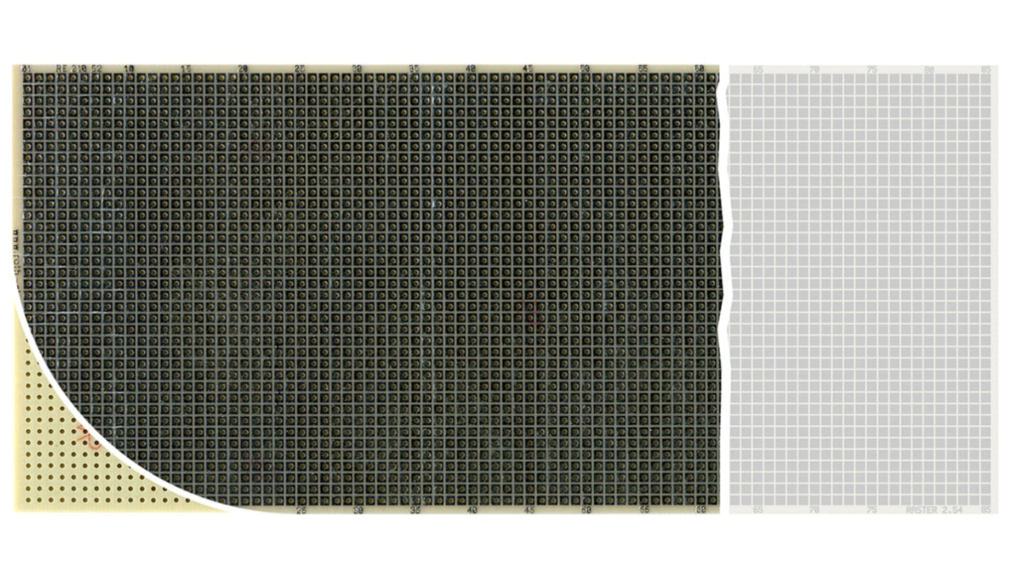 Roth Elektronik Single Sided Matrix Board With 38 x 85 1mm Holes, 2.54 x 2.54mm Pitch, 220 x 100 x 1.5mm