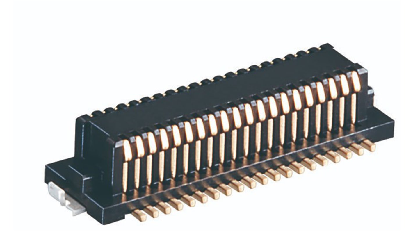 Hirose DF12 Series Straight Surface Mount PCB Socket, 20-Contact, 2-Row, 0.5mm Pitch, Solder Termination