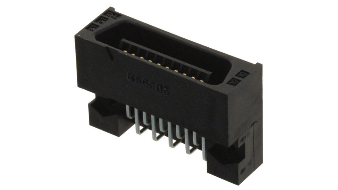 Hirose FX2 Series Right Angle Through Hole PCB Header, 20 Contact(s), 1.27mm Pitch, 2 Row(s), Shrouded