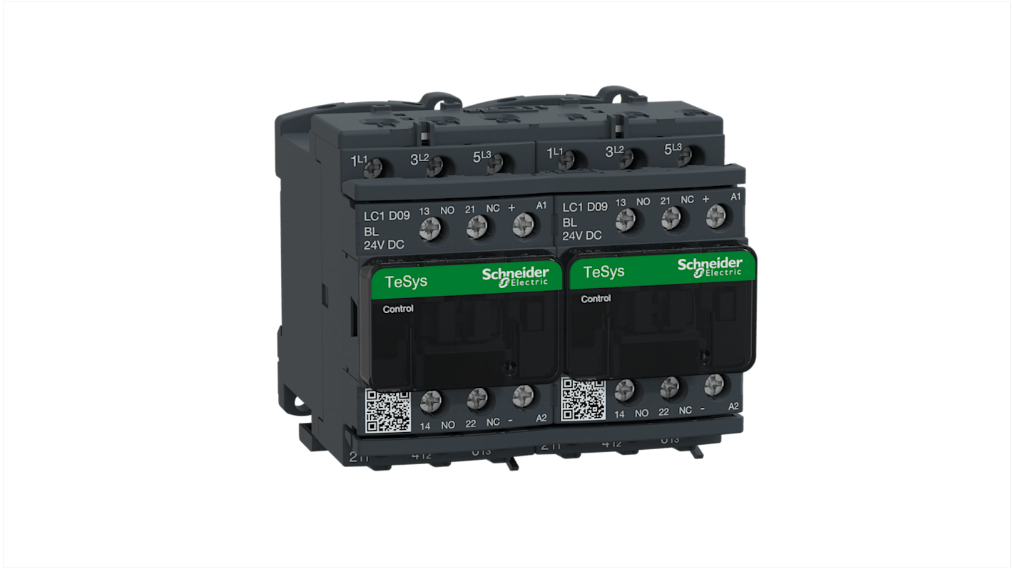 Schneider Electric LC2D Series Contactor, 24 V dc Coil, 3-Pole, 9 A, 4 kW, 3NO, 690 V ac