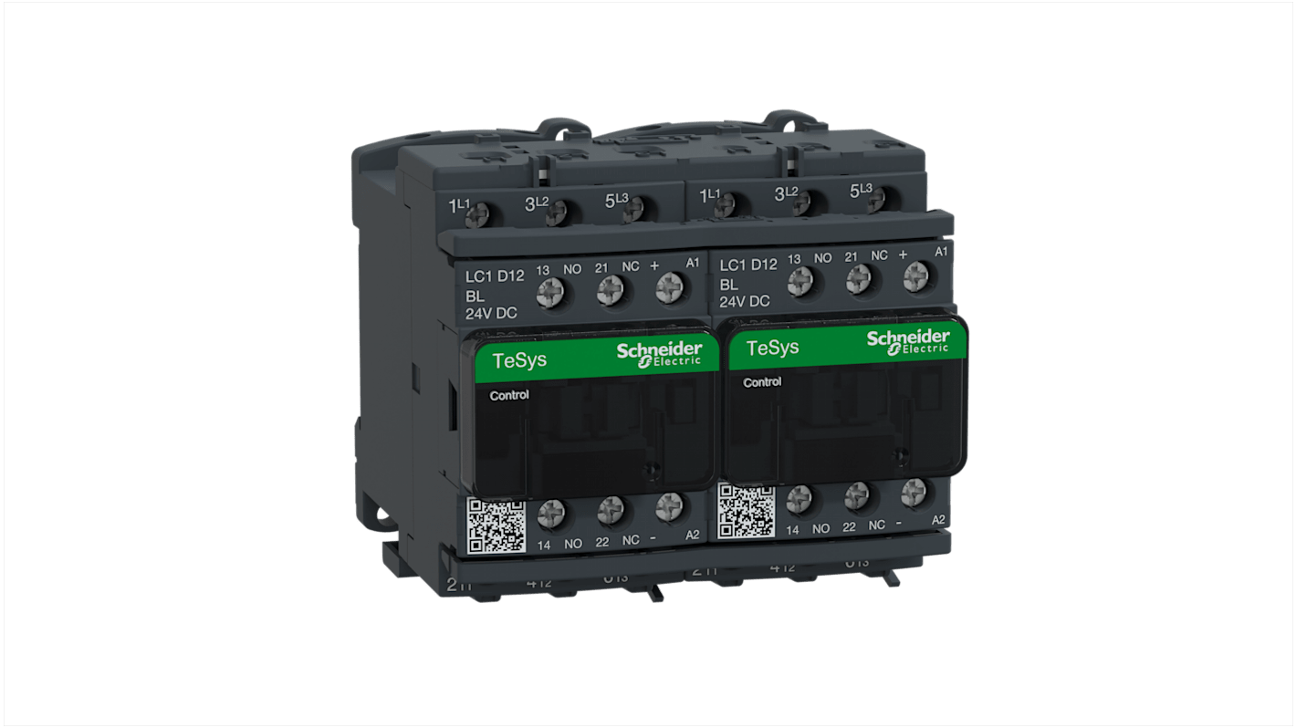 Schneider Electric LC2D Series Contactor, 24 V dc Coil, 3-Pole, 12 A, 5.5 kW, 3NO, 690 V ac