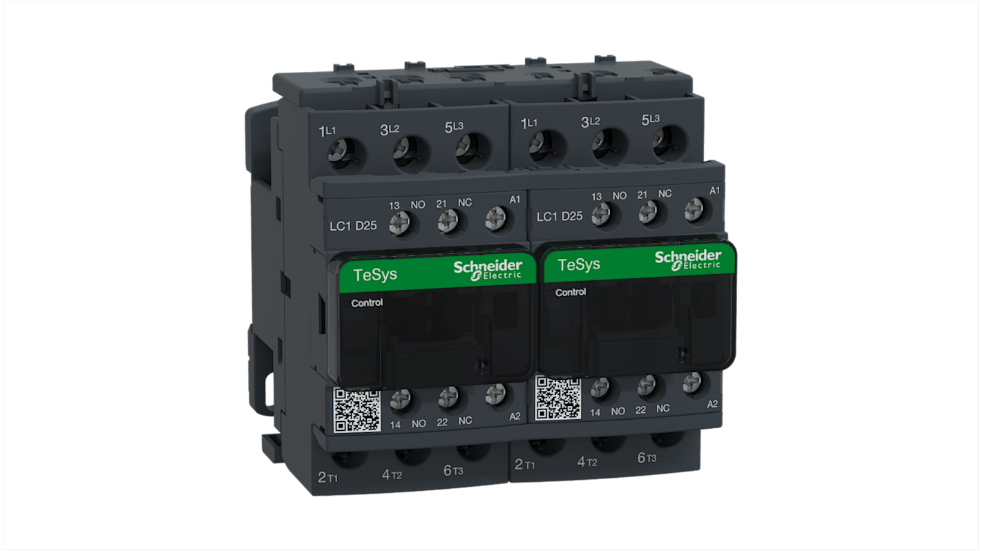 Schneider Electric LC2D Series Contactor, 230 V ac Coil, 3-Pole, 25 A, 11 kW, 3NO, 440 V ac