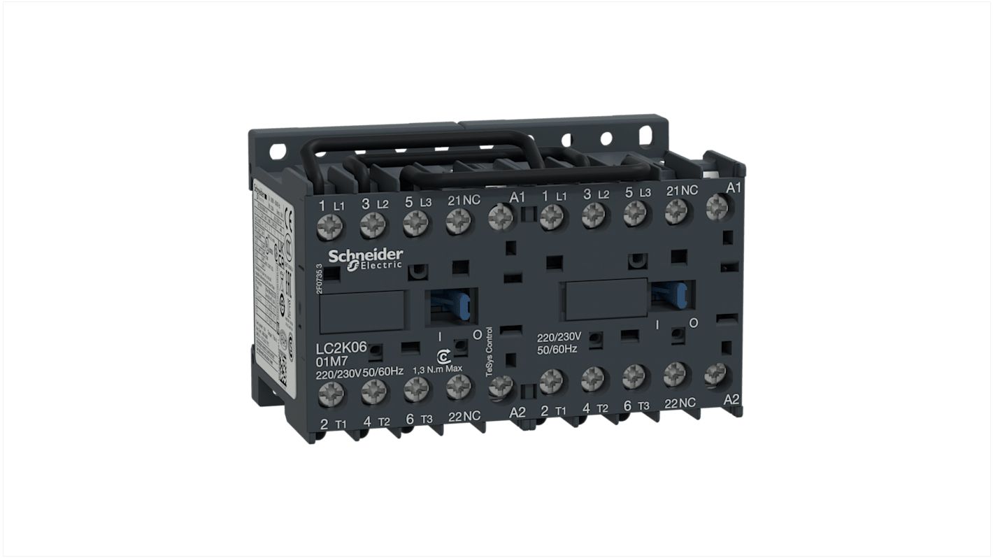 Schneider Electric TeSys K LC2K Reversing Contactor, 48 V ac Coil, 3-Pole, 6 A, 4 kW, 3NO, 690 V ac