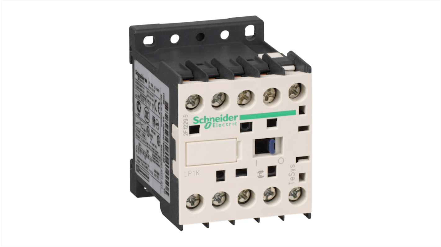 Schneider Electric LP1K Series Contactor, 24 V dc Coil, 3-Pole, 6 A, 2.2 kW, 3NO, 690 V ac