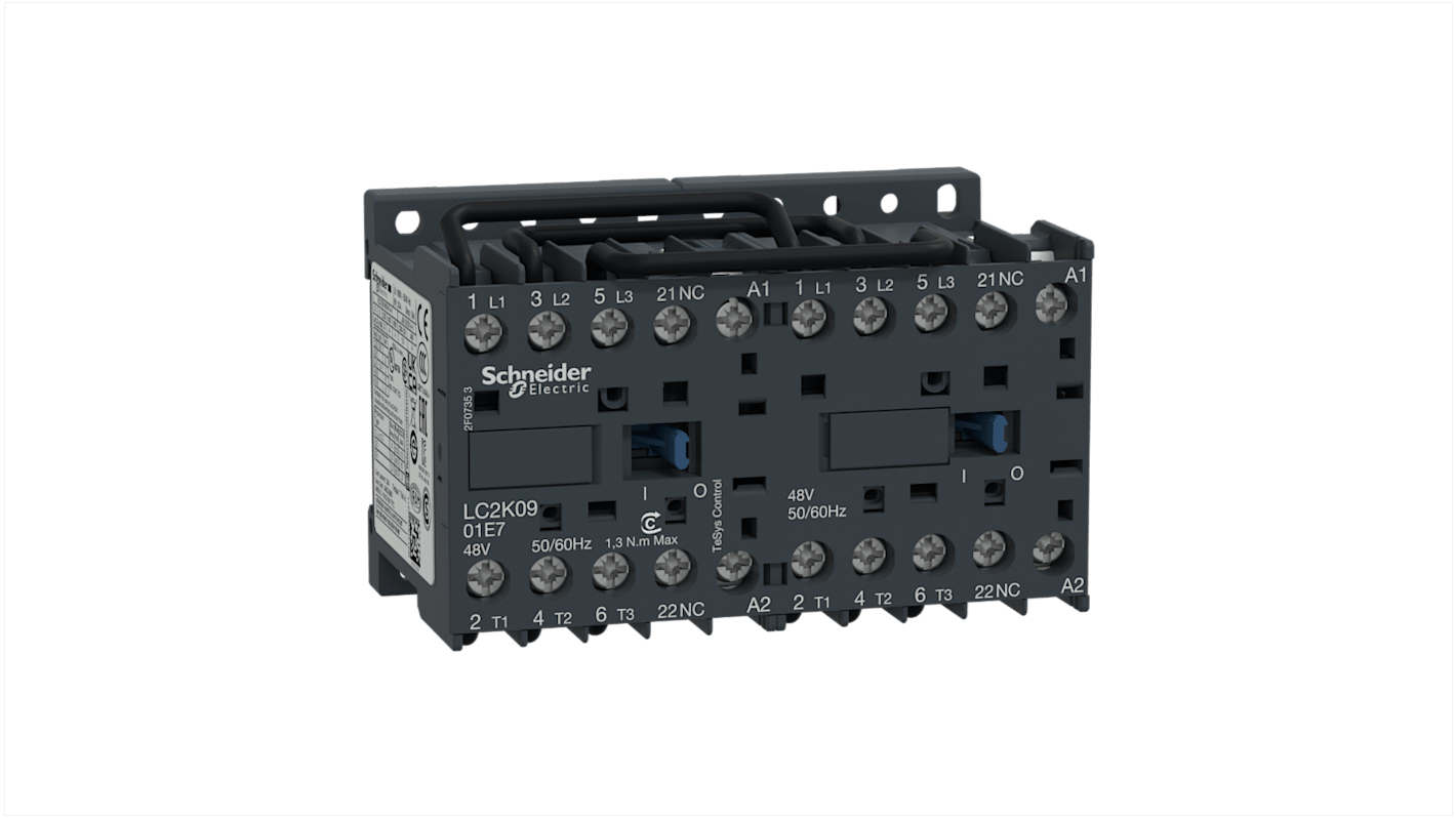 Schneider Electric LC2K Series Reversing Contactor, 230 V ac Coil, 3-Pole, 9 A, 4 kW, 3NO, 690 V ac