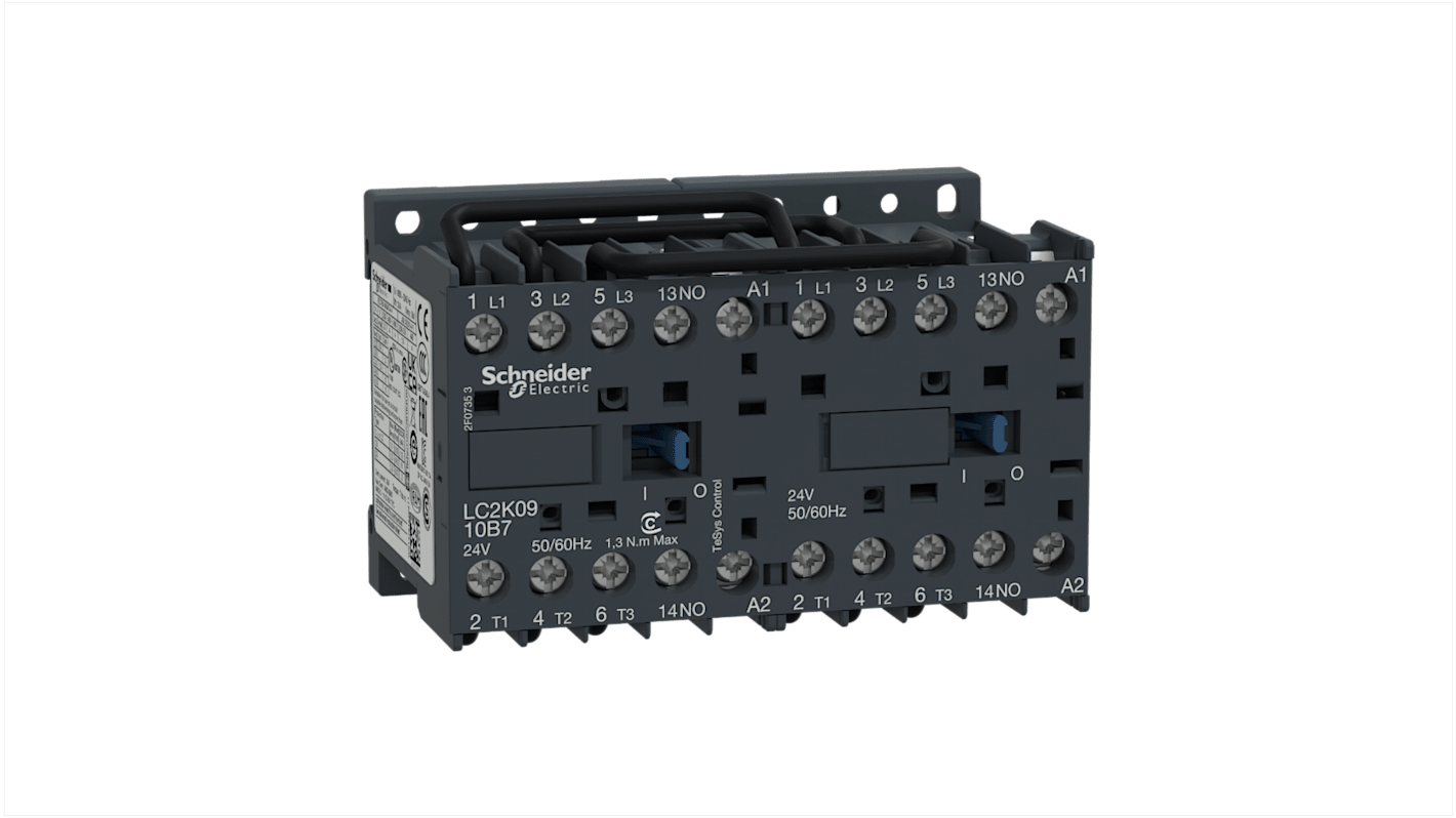 Schneider Electric TeSys K LC2K Reversing Contactor, 48 V ac Coil, 3-Pole, 9 A, 4 kW, 3NO, 690 V ac