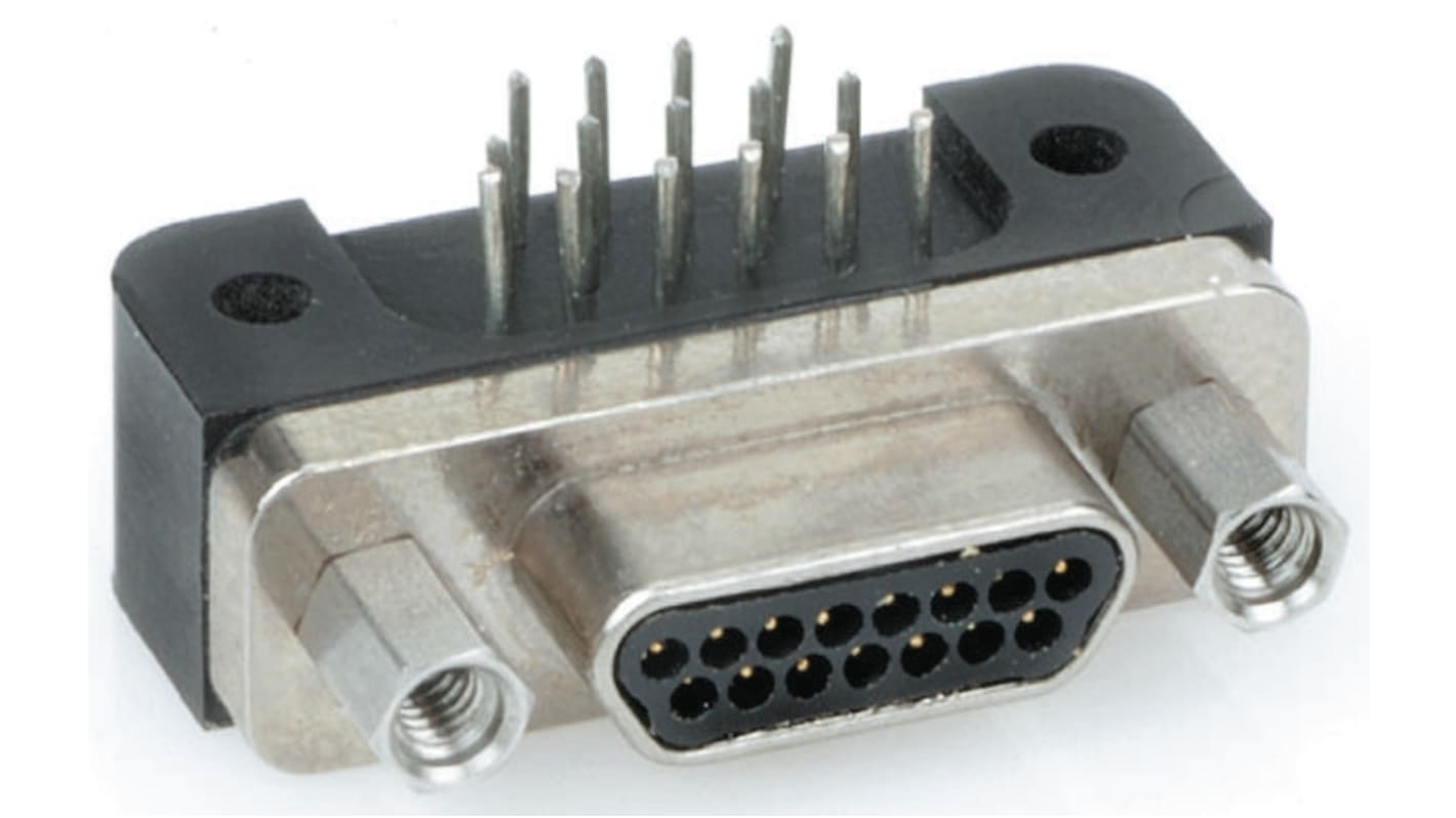 Mikro-D konektor pl.spojů, řada: GMR7580, počet kontaktů: 9, orientace těla: přímý, Průchozí otvor, rozteč: 1.91mm,