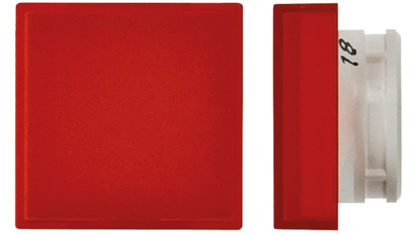 Lente pulsante Quadrata Omron A165L-AR, colore Rosso, per uso con interruttore a pulsante serie A16