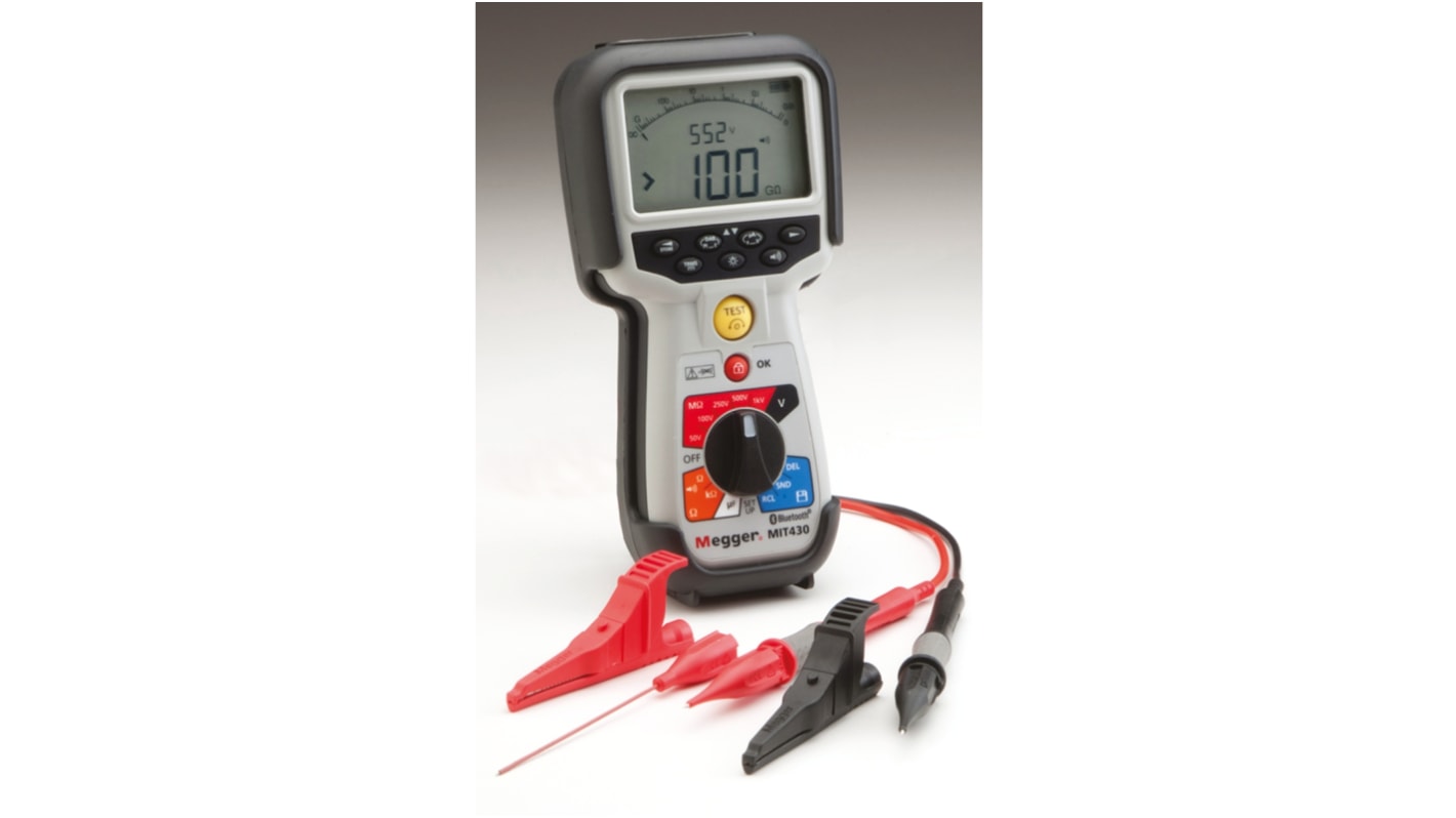 Megger MIT430 Insulation & Continuity Tester, 50V Min, 1000V Max, 200GΩ Max, CAT IV 600 V