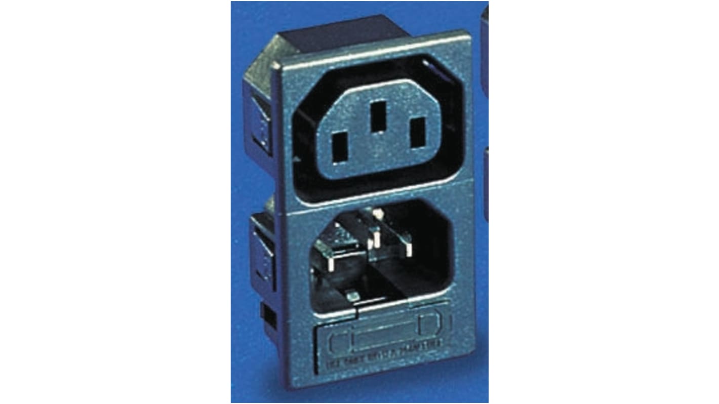 Bulgin C13, C14 Snap-In IEC Connector Socket, Plug, 10A, 250 V