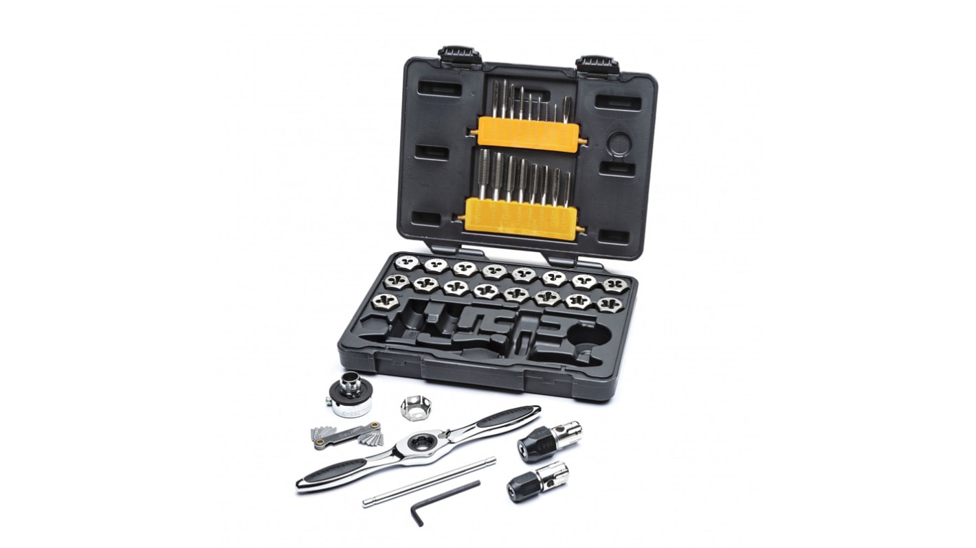 3886 GearWrench 40Piece Carbon Steel Tap & Die Set, M3 M12 Taps