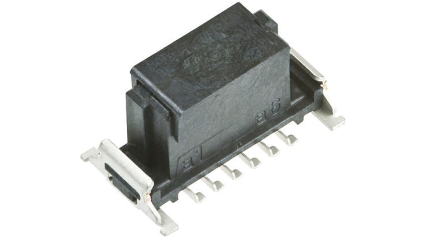 ERNI SMC Series Straight Surface Mount PCB Socket, 12-Contact, 2-Row, 1.27mm Pitch, Solder Termination