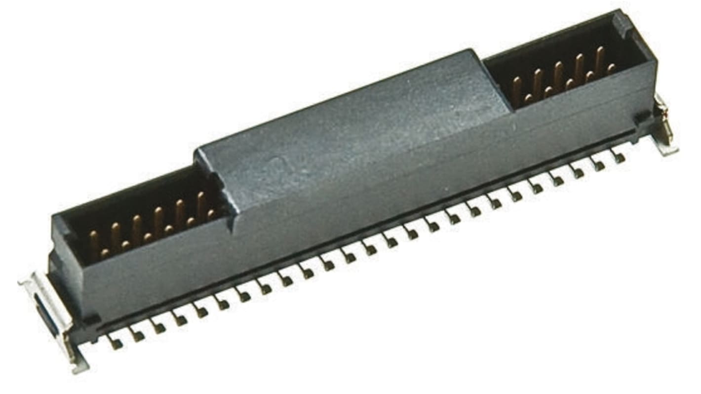 ERNI SMC Series Straight Surface Mount PCB Header, 80 Contact(s), 1.27mm Pitch, 2 Row(s), Shrouded