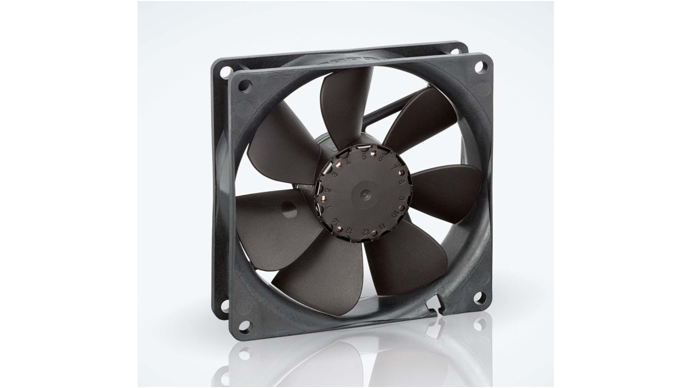 Ventilateur axial 3400 N ebm-papst 12 V dc, 61m³/h, 92 x 92 x 25mm, 1.1W