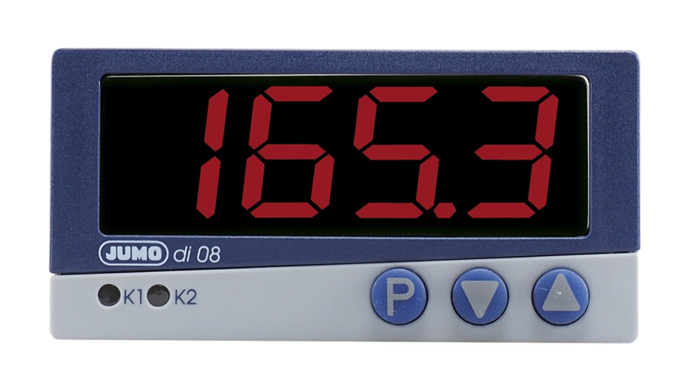 Jumo di 08 On/Off Temperature Controller, 96 x 48mm, Current, RTD, Thermocouple, Voltage Input, 110 → 240 V ac