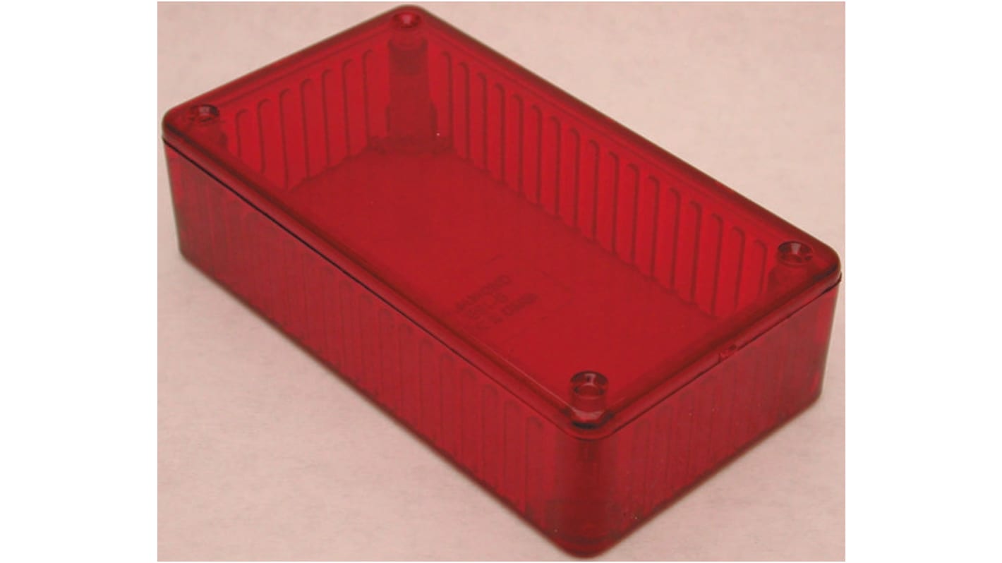 Hammond 1591 Series Transparent Red Polycarbonate Enclosure, IP54, Transparent Red Lid, 100 x 50 x 21mm