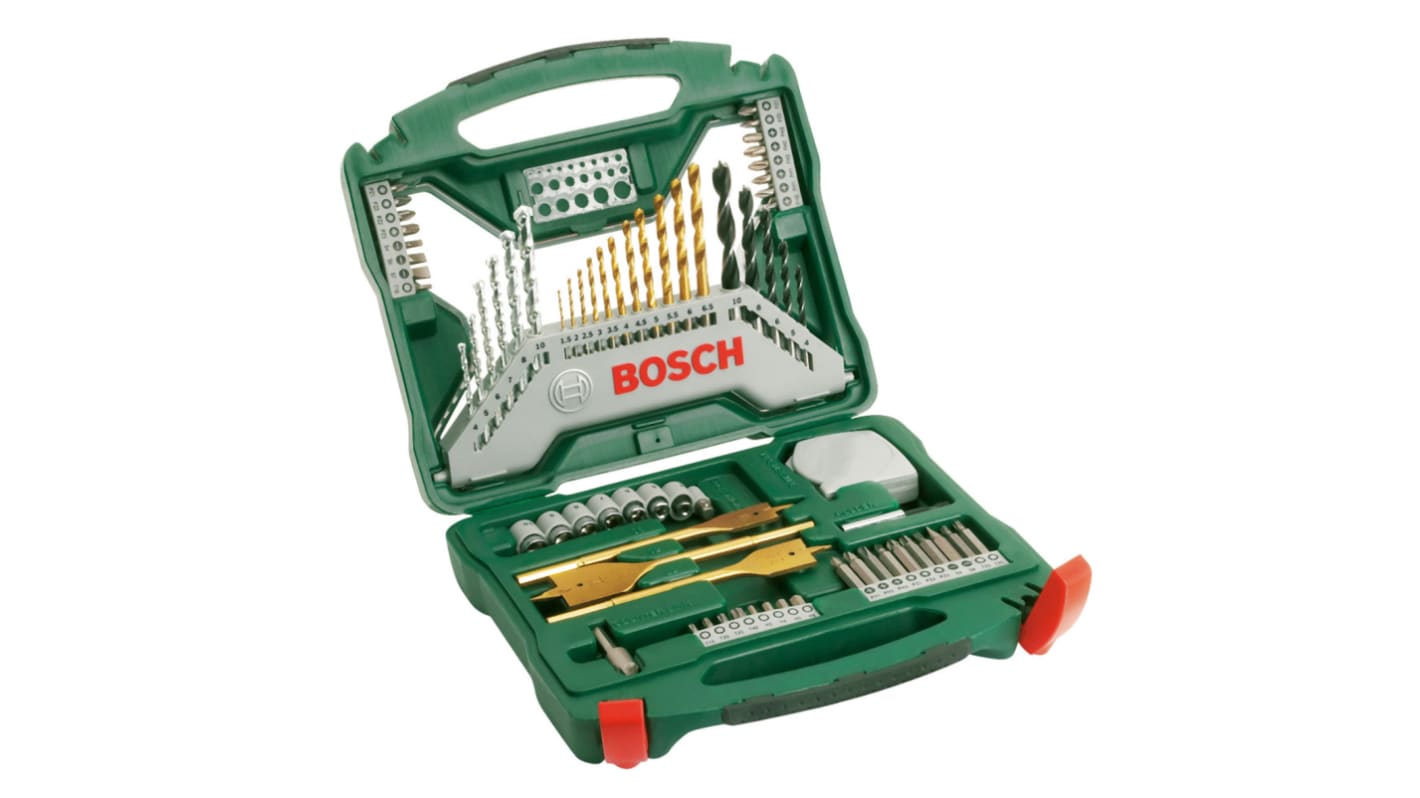 Bosch 70-Piece Twist Drill Bit Set for Multi-Material, 32mm Max, 1.5mm Min, HSS Bits