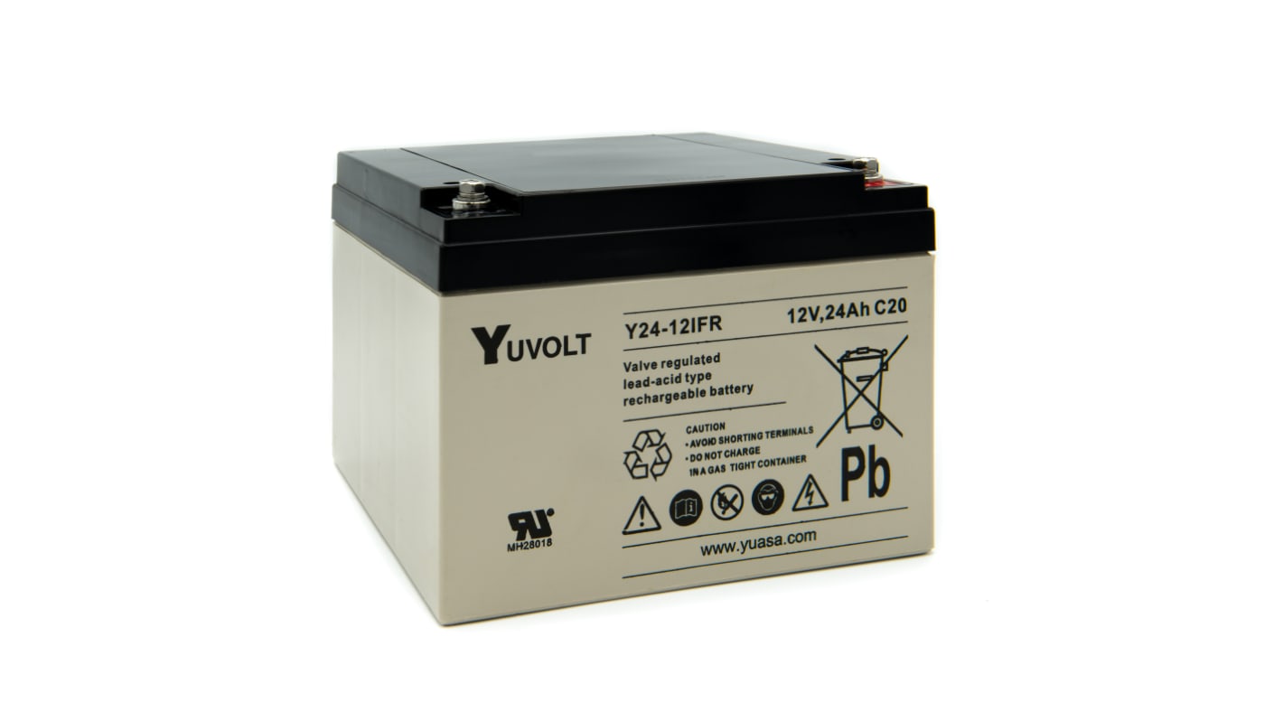 Yuasa 12V Insert M5 Sealed Lead Acid Battery, 24Ah