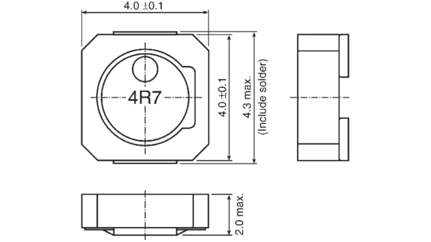 Inductance bobinée CMS 10 μH, 1.22A max , 4020, dimensions 4.3 x 4 x 2mm, Blindé, série VLCF