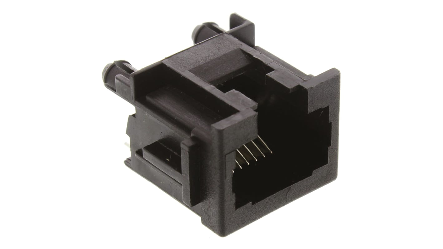 TE Connectivity 216550 Cat.3 RJ45-Steckverbinder Buchse, 1-Port 8P8C-polig Ungeschirmt, Leiterplatten-Montage