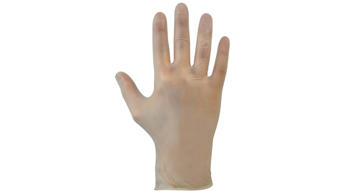 Jednorázové rukavice 100, Čirá 7.5, Střední Pudrované Finesse