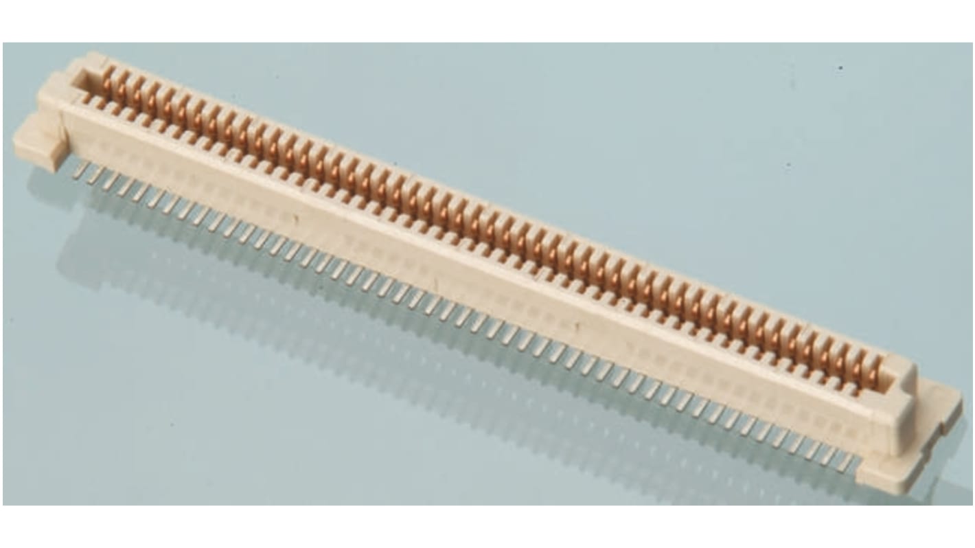 Amphenol Communications Solutions Bergstak Series Straight Surface Mount PCB Socket, 120-Contact, 2-Row, 0.8mm Pitch,